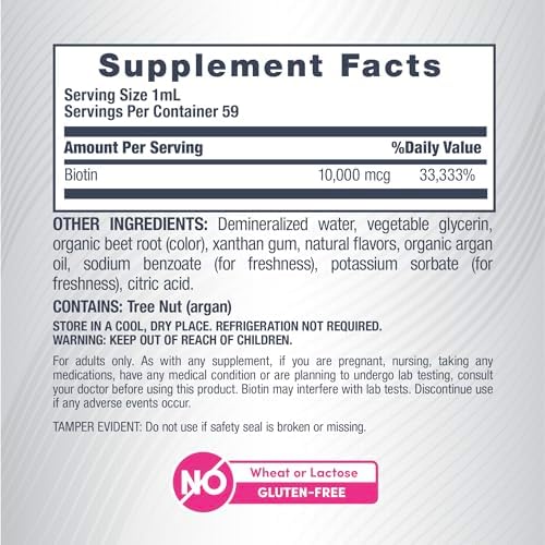 Gotas Líquidas de Biotina NeoCell 10000mcg | 2 fl oz | Suplemento de Acción Rápida | Sabor a Baya | Para Cabello, Piel y Uñas - imagen 4