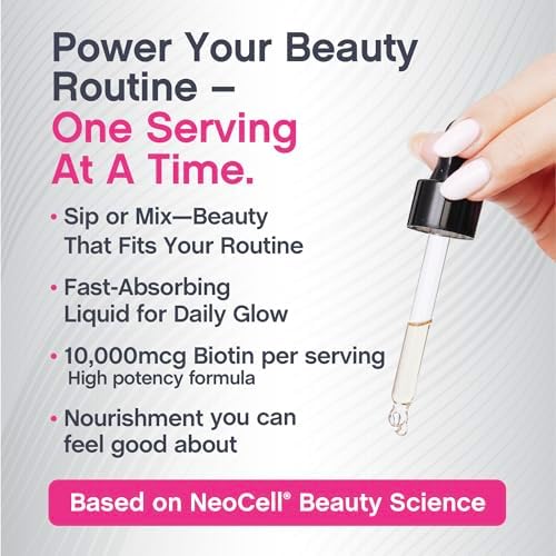 Gotas Líquidas de Biotina NeoCell 10000mcg | 2 fl oz | Suplemento de Acción Rápida | Sabor a Baya | Para Cabello, Piel y Uñas - imagen 6