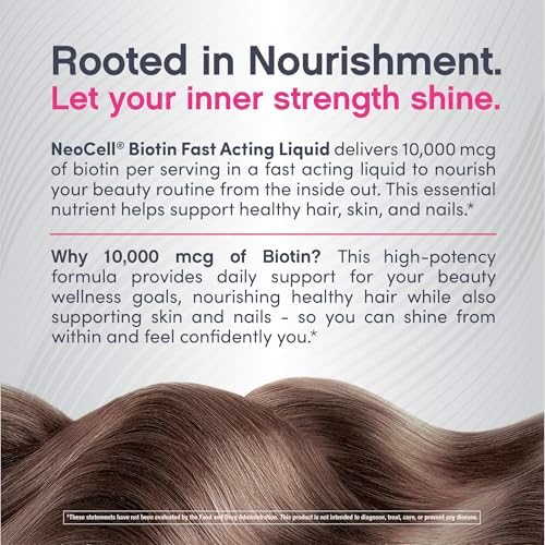 Gotas Líquidas de Biotina NeoCell 10000mcg | 2 fl oz | Suplemento de Acción Rápida | Sabor a Baya | Para Cabello, Piel y Uñas - imagen 7