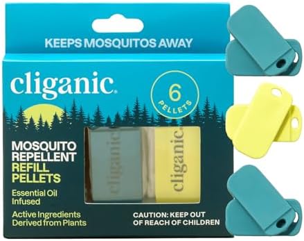 Recarga de Repelente de Mosquitos Cliganic (6 Pellets) para Pulseras Cliganic - Natural, Sin DEET, Infusionado con Aceites Esenciales - imagen 1