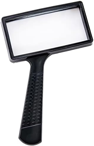 Lupa de Mano Rectangular Grande, 5X de Aumento, 4x2 Pulgadas, Lente de Vidrio Resistente a Rayones, Ideal para Lectura, Hobbies y Observación - imagen 1