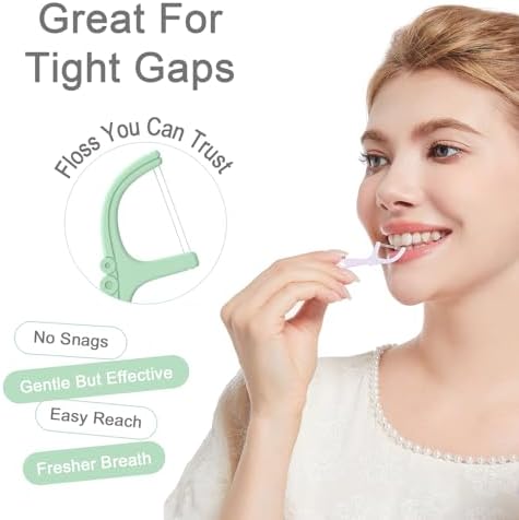 Palillos de Hilo Dental Holy Rose 300 Piezas, Hilo Doble Sabor Menta, Bolsa de 100 Piezas, Set de 3 Colores Ideal para Limpieza Dental - imagen 3