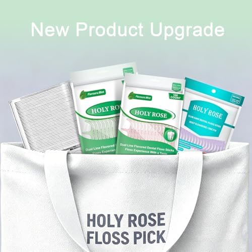 Palillos de Hilo Dental Holy Rose 300 Piezas, Hilo Doble Sabor Menta, Bolsa de 100 Piezas, Set de 3 Colores Ideal para Limpieza Dental - imagen 7