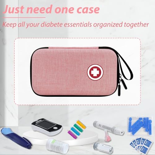 Estuche de Viaje ICIMBI para Suministros Diabéticos, Organizador para Kit de Prueba de Glucosa en Sangre, Monitor, Tiras, Lancetas y Más - imagen 3
