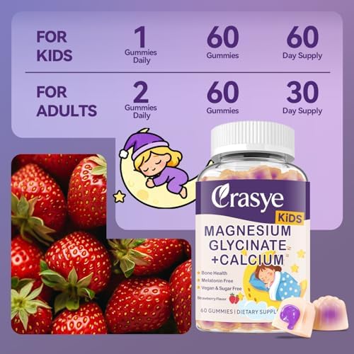 Gomitas de Magnesio Glicinato + Calcio Sin Azúcar para Niños, Suplemento para Dormir y Relajarse, Salud Cerebral y Ósea - imagen 7