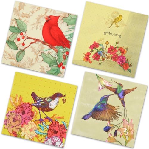 Paquete de 40 servilletas de papel decorativas de 6.5 pulgadas con diseño de carbonero, ideales para el Día de las Madres y todas las estaciones. - imagen 1