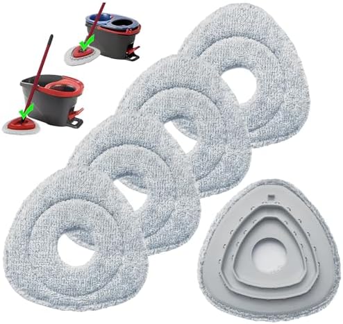 Reemplazos de Cabeza de Mopas Planas para Ocedar, Refill de Microfibra para EasyWring y RinseClean, Paquete de 4 Almohadillas y 1 Plástica para - imagen 1