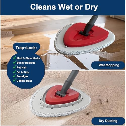 Reemplazos de Cabeza de Mopas Planas para Ocedar, Refill de Microfibra para EasyWring y RinseClean, Paquete de 4 Almohadillas y 1 Plástica para - imagen 3