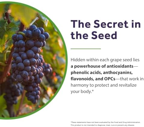 Extracto de Semilla de Uva Doctor's Recipes, 500 mg, Estándar 95% Proantocianidinas, No GMO, Antioxidante, Salud del Corazón, Inmunidad y Piel, 60 - imagen 6