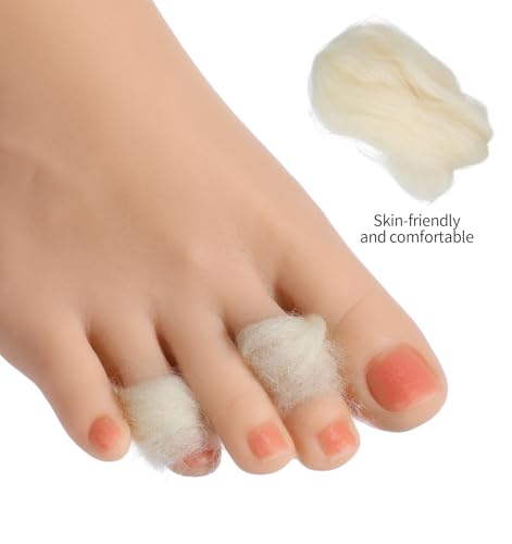 4 Piezas de Lana de Cordero para Pies, Separadores de Dedos para Hombres y Mujeres, Previene Callos, Ampollas y Durezas (Suave) - imagen 3