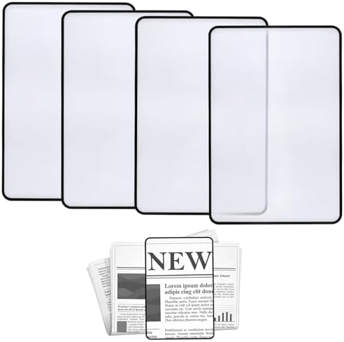 Lente de aumento plana 3X de 4 piezas, ligera y óptica, ideal para leer libros, mapas, Biblia y más, perfecta para personas mayores y con problemas - imagen 1