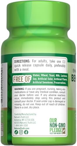 Benfotiamina de Nature's Truth | 300mg | 60 Cápsulas | Suplemento Sin OGM y Libre de Gluten | Precursor de Vitamina B1 - imagen 7