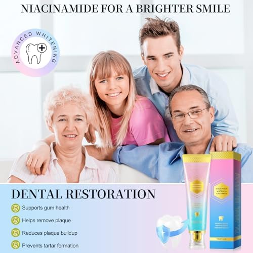 Pasta de Dientes Blanqueadora con Niacinamida 100g, Frescura, Cuidado de Encías y Remoción de Manchas para Café, Té y Fumadores - imagen 2