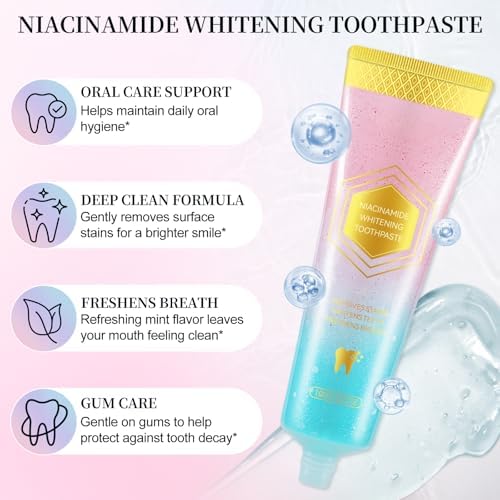 Pasta de Dientes Blanqueadora con Niacinamida 100g, Frescura, Cuidado de Encías y Remoción de Manchas para Café, Té y Fumadores - imagen 5