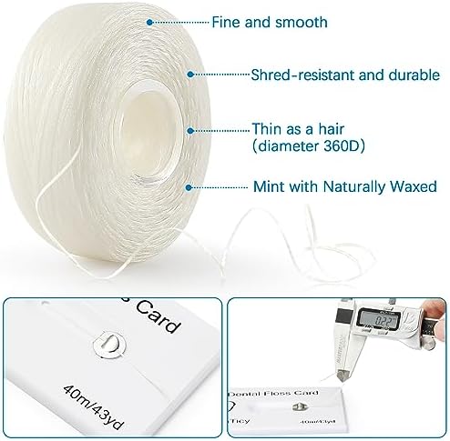 Hilo Dental Waxed Deep Clean en Tarjeta de Crédito con Espejo, Ideal para Espacios Reducidos, Sabor Menta, 40m, Paquete de 3 (Aproximadamente 131 - imagen 2