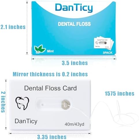 Hilo Dental Waxed Deep Clean en Tarjeta de Crédito con Espejo, Ideal para Espacios Reducidos, Sabor Menta, 40m, Paquete de 3 (Aproximadamente 131 - imagen 3