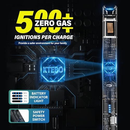 KTEBO 2 Piezas Encendedores Eléctricos Recargables USB-C - Encendedores de Arco con Pantalla LED y Diseño Transparente, Resistentes al Viento para - imagen 4