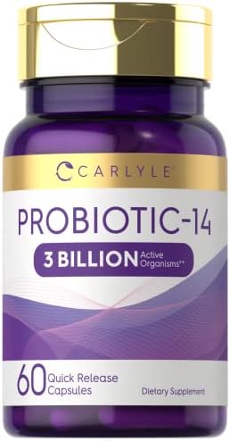 Carlyle Probiótico para Mujeres y Hombres | 3 Mil Millones CFU | 60 Cápsulas | 14 Cepas | Sin OGM y Libre de Gluten - imagen 1