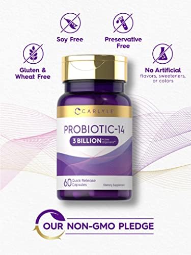 Carlyle Probiótico para Mujeres y Hombres | 3 Mil Millones CFU | 60 Cápsulas | 14 Cepas | Sin OGM y Libre de Gluten - imagen 4