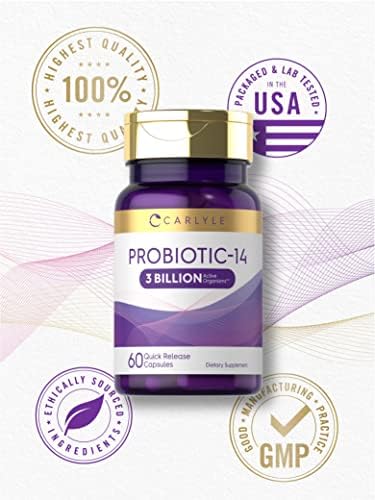 Carlyle Probiótico para Mujeres y Hombres | 3 Mil Millones CFU | 60 Cápsulas | 14 Cepas | Sin OGM y Libre de Gluten - imagen 5