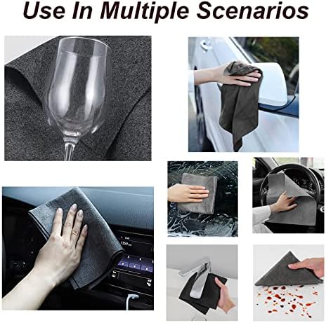 Paquete de 10 Paños Mágicos de Microfibra Grises, Reutilizables y Sin Rayas para Cocina, Ventanas, Cristales y Autos - imagen 3