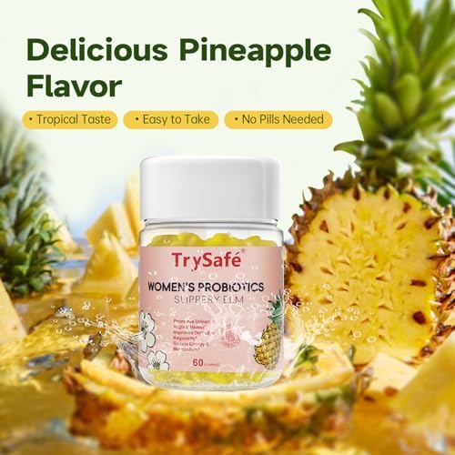Gomitas Probióticas TrySafe para Mujeres, Sabor Piña - 3B CFU Bacillus Coagulans con Inulina, Raíz de Diente de León y Olmo Resbaladizo - 60 Gomitas - imagen 5