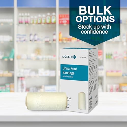 Venda de Vendaje Unna Dürma+ Dynarex con Óxido de Zinc - Mantiene un Ambiente Húmedo y Proporciona Compresión para Úlceras en las Piernas, Edema, - imagen 6