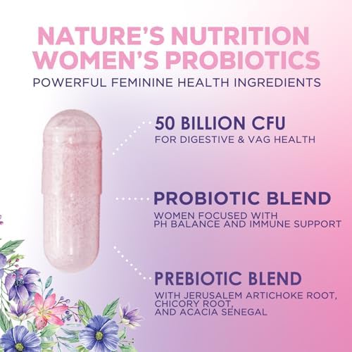 Probióticos para Mujeres - Mezcla Probiotica de 50 Mil Millones CFU - 16 Cepas para la Salud Femenina - Prebiótico para Balance de pH Vaginal y Salud - imagen 3