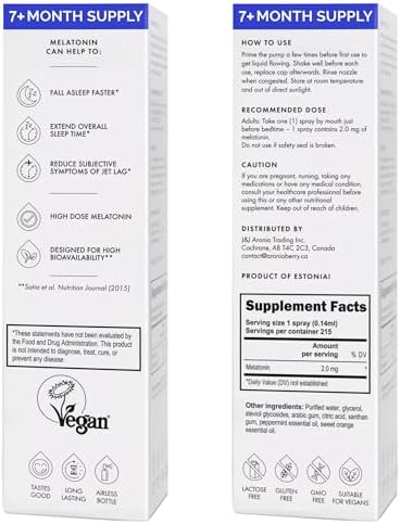Spray de Melatonina NorVita 2 mg (215 dosis) - Spray Líquido para Dormir, Fórmula Sublingual de Acción Rápida, Apoya Sueño Saludable - Vegano, Sin GMO - imagen 7