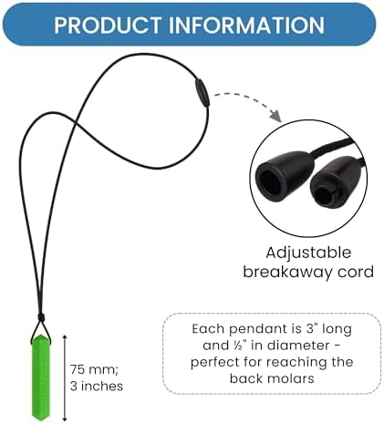 Collares Masticables Sensoriales para Niños Autistas, 6 Paquetes de Juguetes de Silicón Grado Alimenticio para Autismo, TDAH, Ansiedad y Necesidades - imagen 5
