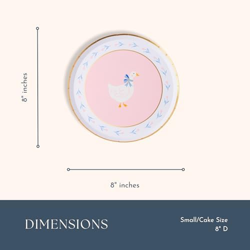 Platos Pequeños de Papel Bonjour Fête Sweet Goose Rosa Claro para Pascua | Suministros de Fiesta Premium | Pack de 8, 8 D - imagen 3