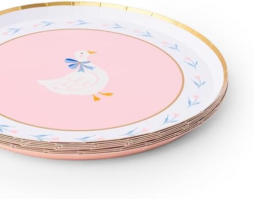 Platos Pequeños de Papel Bonjour Fête Sweet Goose Rosa Claro para Pascua | Suministros de Fiesta Premium | Pack de 8, 8 D - imagen 5