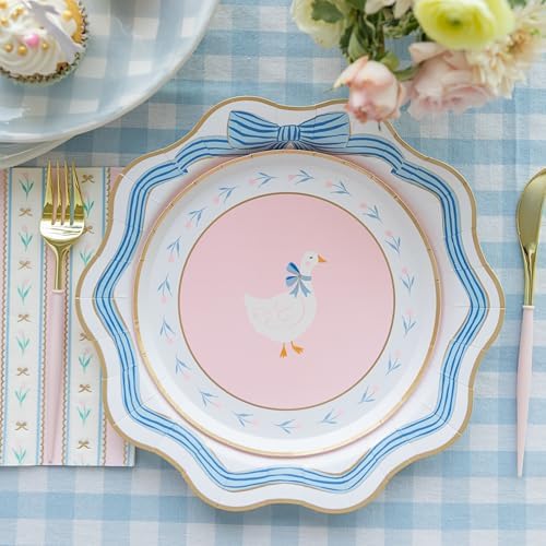 Platos Pequeños de Papel Bonjour Fête Sweet Goose Rosa Claro para Pascua | Suministros de Fiesta Premium | Pack de 8, 8 D - imagen 6