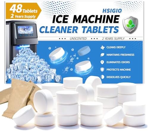 Tabletas Limpiadoras para Máquinas de Hielo HSIGIO (Paquete de 48) - Desincrustante Seguro para Níquel para Limpiar Máquinas de Hielo Portátiles y de - imagen 1