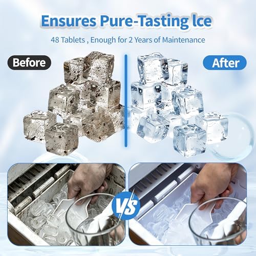 Tabletas Limpiadoras para Máquinas de Hielo HSIGIO (Paquete de 48) - Desincrustante Seguro para Níquel para Limpiar Máquinas de Hielo Portátiles y de - imagen 2