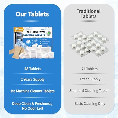 Tabletas Limpiadoras para Máquinas de Hielo HSIGIO (Paquete de 48) - Desincrustante Seguro para Níquel para Limpiar Máquinas de Hielo Portátiles y de - imagen 6
