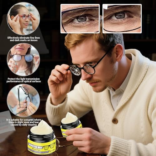 Removedor de Rayones para Lentes y Cera Pulidora, Kit de Reparación de 30g, Corrector de Rayones Finos, Aplicación Fácil para Visión Clara y - imagen 8