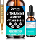 Suplemento de L Teanina y Cafeína en Gotas Orgánicas para Hombres y Mujeres | Energía Enfocada con 200mg de L-Teanina y 50mg de Cafeína Natural + - imagen 1