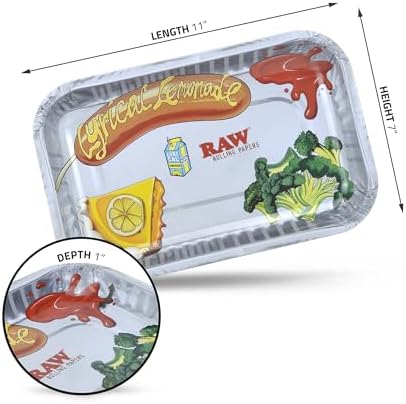 Bandeja de Rolling RAW x Lyrical Lemonade para Almuerzo – Tamaño: Pequeña L 10.8” X W 6.9” X H .08” – Diseño Divertido, Duradera y Fácil de Limpiar - imagen 3
