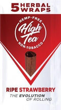 High Tea Envolturas Herbales Naturales Sin Tabaco - Fresa Madura - 25 Envolturas Autopreparables de Hojas de Té - imagen 1