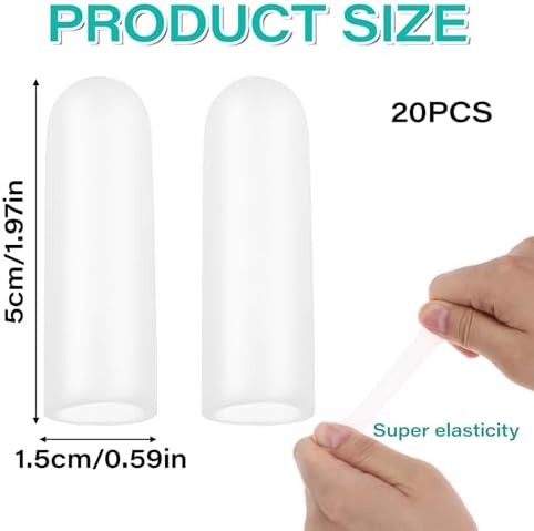 Cojines de Gel para Dedos, 20 Pzs Protectores de Silicón para Dedos, Guantes de Protección para Callos y Ampollas, Transpirables - imagen 2
