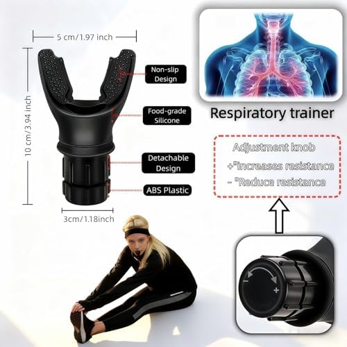 Entrenador de Respiración Portátil con Resistencia Ajustable | Dispositivo de Ejercicio de Silicón de Grado Alimenticio para Atletas y Fitness en - imagen 6
