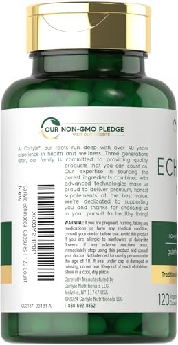 Carlyle Echinacea | 120 Cápsulas | Suplemento Vegetariano, Sin OGM y Libre de Gluten - imagen 3