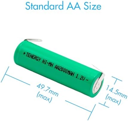 Baterías recargables AA Tenergy NiMH 1.2V 2000mAh con pestañas, paquete de 4 unidades - imagen 6