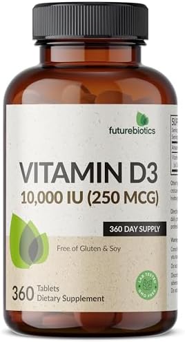 Futurebiotics Vitamina D3 10,000iu (250mcg) 360 Tabletas - Suplemento para Función Muscular y Soporte Inmunológico, No GMO - imagen 5