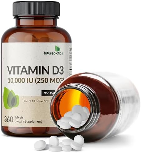 Futurebiotics Vitamina D3 10,000iu (250mcg) 360 Tabletas - Suplemento para Función Muscular y Soporte Inmunológico, No GMO - imagen 6