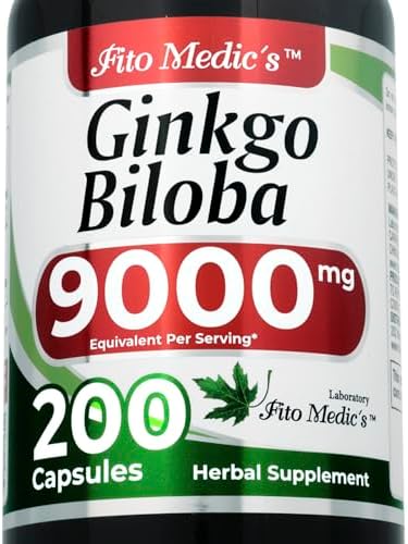 Cápsulas de Hojas de Ginkgo Biloba FITO MEDIC'S | Extracto Concentrado | 200 Cápsulas | Suplemento Herbal de Alta Absorción - imagen 1