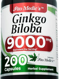 Cápsulas de Hojas de Ginkgo Biloba FITO MEDIC'S | Extracto Concentrado | 200 Cápsulas | Suplemento Herbal de Alta Absorción - imagen 1