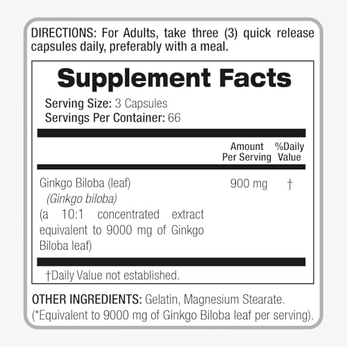 Cápsulas de Hojas de Ginkgo Biloba FITO MEDIC'S | Extracto Concentrado | 200 Cápsulas | Suplemento Herbal de Alta Absorción - imagen 8
