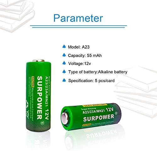 Batería Alcalina SURPOWER A23 12V 23A 23AE - Paquete de 5 con Garantía de 5 Años - imagen 3